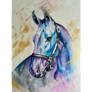 Devon artist Vivienne Littley watercolour and ink on canvas Jewel