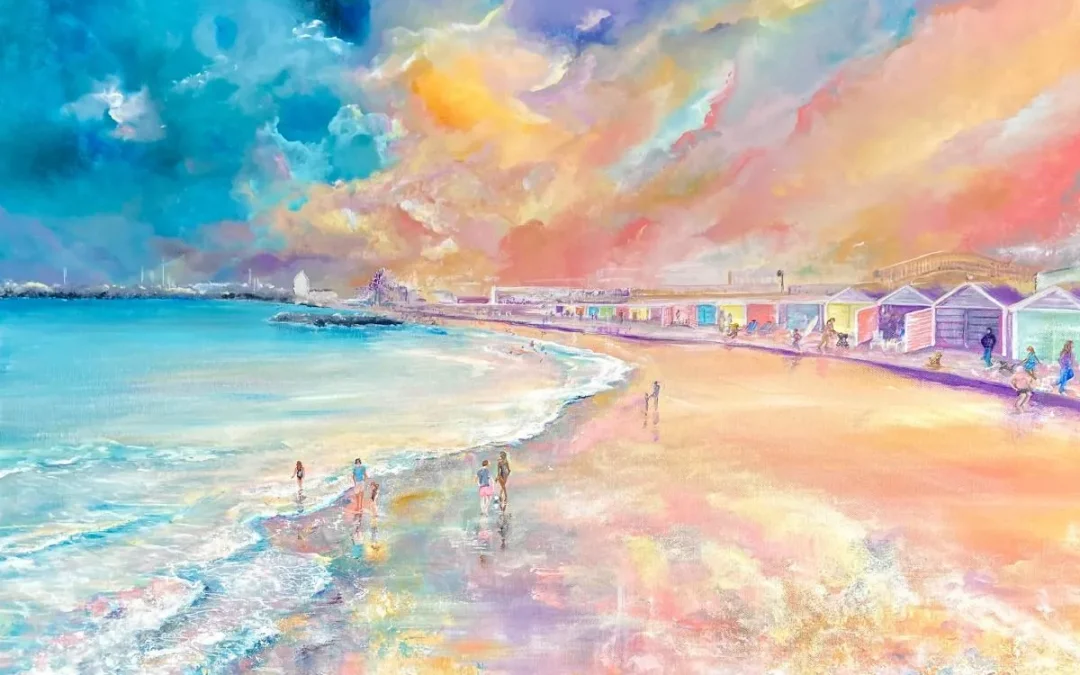 Beach Huts at Lyme Regis  Limited Edition Print