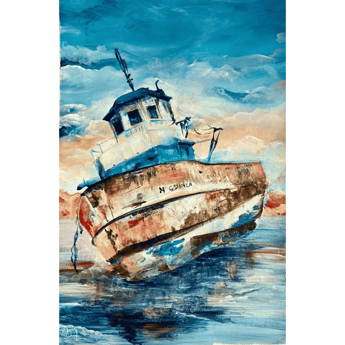 The Forgotten Ship - High Quality Giclee Limited Edition Print - Vivienne Littley - Devon Artist